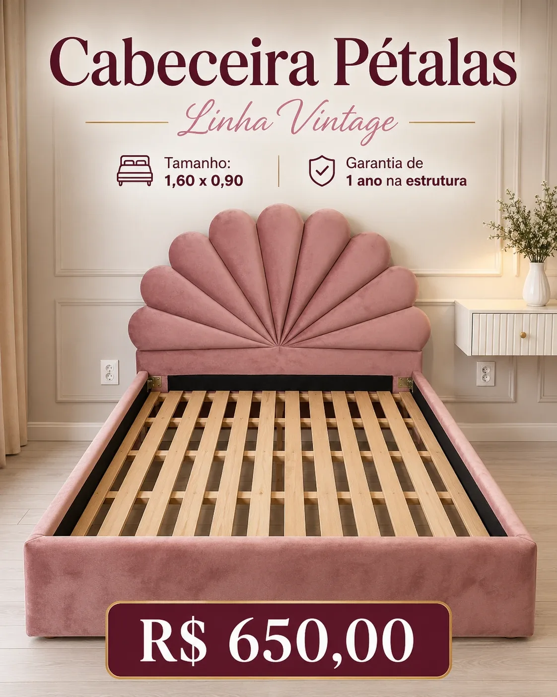 Cabeceira Pétalas | Linha Vintage