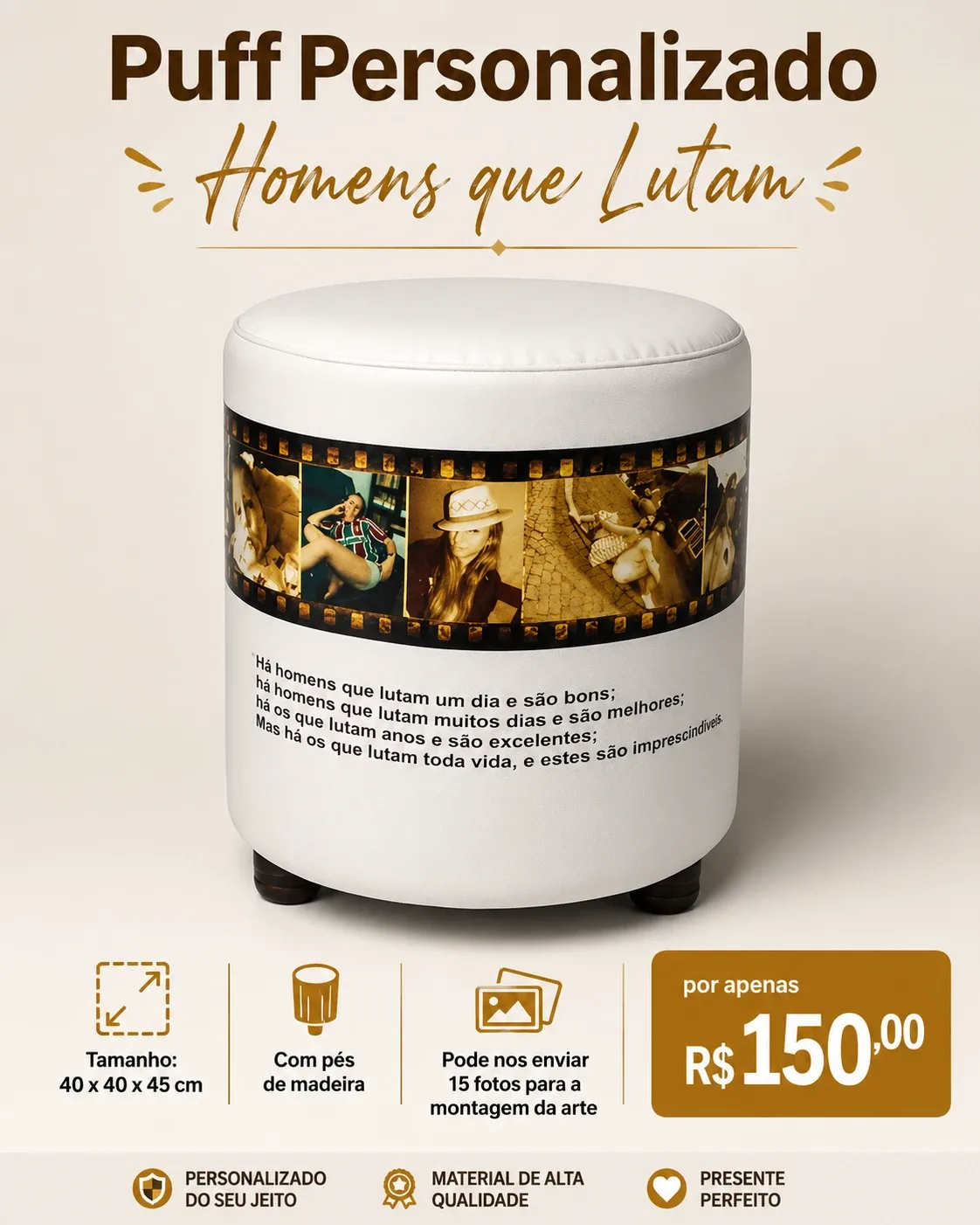 Puff Personalizado | Homens Que Lutam (Promoção: R$120,00)